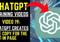 ChatGPT Training Videos - Video 19: ChatGPT Creates the Copy for the Opt-In Page