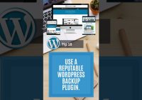 Use A Reputable WordPress Backup Plugin - WordPress Tips For Beginners